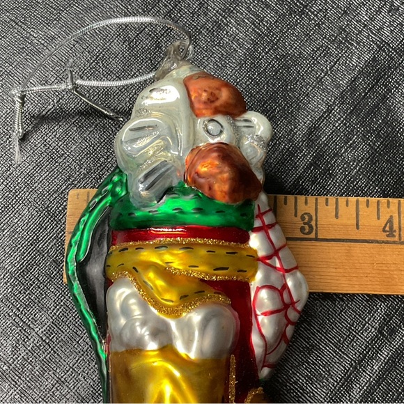 VTG Dept 56 Handpainted Mercury Glass Golf Bag & Clubs Christmas Ornament - Picture 4 of 4